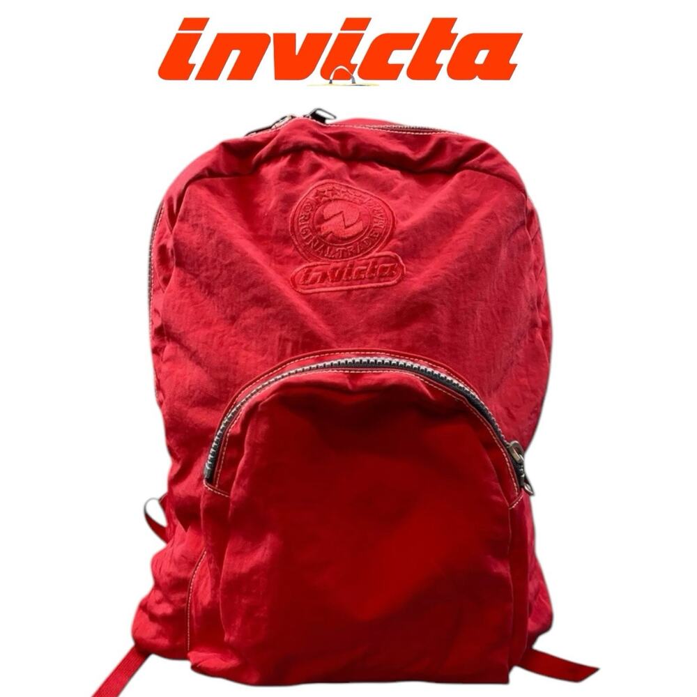Vintage Y2K Invicta Red Nylon Backpack Milan, Italy Lightweight Great Condition‎